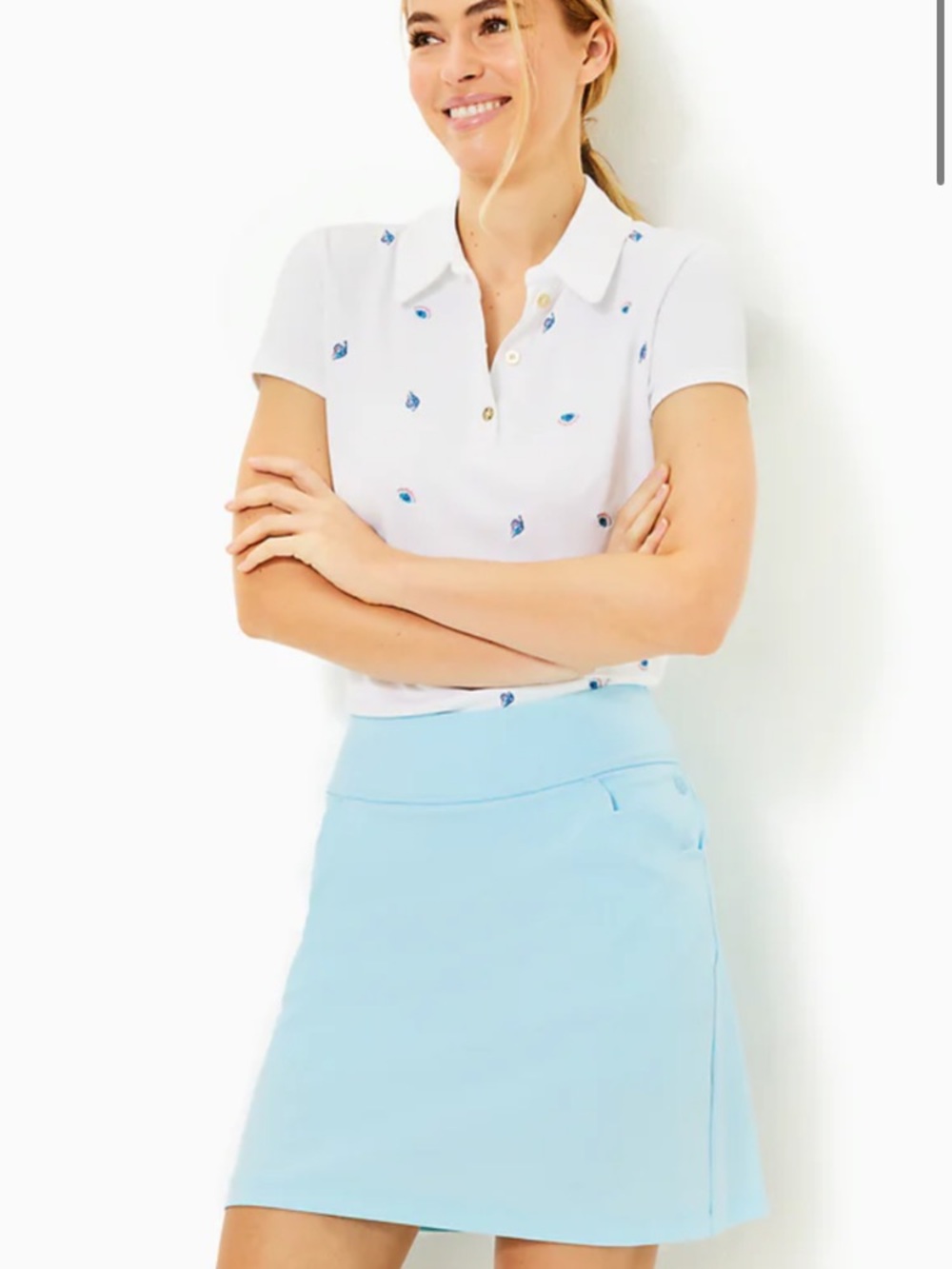 Lilly Pulitzer Monica Luxletic Skort UPF 50 Hydra Blue Size 2